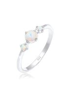 Elli Fingerring »Opal Rund Trio Vintage 925er Silber«