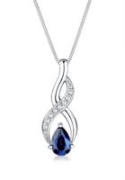 Elli Dames Infinity met Zirkonia Kristallen Saffier in 925 Sterling Zilver Blauw