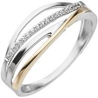 SIGO Damen Ring 333 Gold Weißgold Gelbgold bicolor 17 Zirkonia Goldring