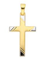 Adelia´s Kettenanhänger »Gold 14 k (585) Kreuz Anhänger«, 14 k 585 Gelbgold