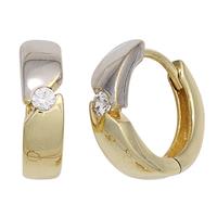 sigo Creolen rund 333 Gold Gelbgold bicolor 2 Zirkonia Ohrringe Goldcreolen