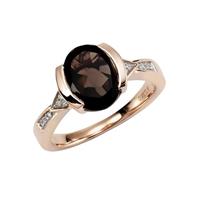 Diamonds by Ellen K. Ring »375/- Gold Rauchquarz mit Diamant 0,04ct.«
