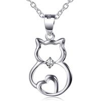 Schmuck-Elfe Kette mit Anhänger »Katze mit Herz« (inkl. Schmuckbox), 925 Silber