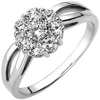 SIGO Damen Ring 925 Sterling Silber 8 Zirkonia Silberring