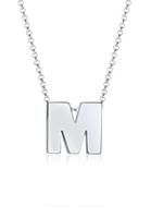Elli Halsketting letter M initialen trend minimal 925 zilver verguld