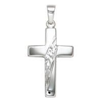 sigo Anhänger Kreuz 925 Sterling Silber massiv gehämmert Kreuzanhänger Silberkreuz