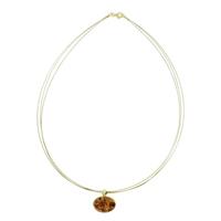 OSTSEE-SCHMUCK Kette mit Anhänger »Gleiter-Classic 18x13 mm Gold 333/000 Bernstein« (2-tlg)