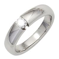 SIGO Damen Ring 585 Gold Weißgold 1 Diamant Brillant 0,20ct. Diamantring Weißgoldring