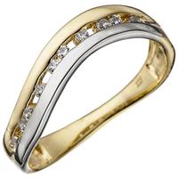 SIGO Damen Ring 333 Gold Gelbgold Weißgold bicolor mit Zirkonia Goldring