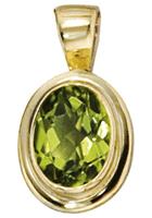 Jobo Kettenanhänger, oval 585 Gold mit Peridot