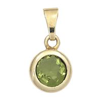 sigo Anhänger rund 585 Gold Gelbgold 1 Peridot grün Goldanhänger