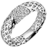 SIGO Damen Ring 925 Sterling Silber 14 Zirkonia Silberring