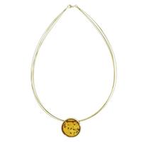 OSTSEE-SCHMUCK Kette mit Anhänger »Gleiter-Frouke 24 mm Gold 333/000 Bernstein« (2-tlg)