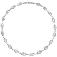 sigo Collier Halskette 925 Sterling Silber gehämmert 45 cm Kette Silberkette