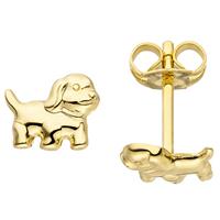 sigo Ohrstecker Hund 333 Gold Gelbgold Ohrringe Goldohrringe Hundeohrringe