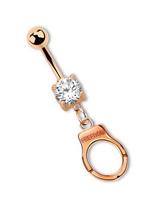 Adelia´s Bauchnabelpiercing »Bauchnabelpiercing «, 316l Stahl Banane - mit Handschelle - rosegold