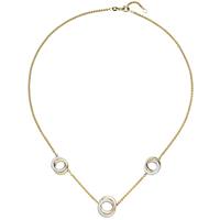 SIGO Collier Halskette 585 Gold Gelbgold Weißgold bicolor 82 Diamanten 45 cm