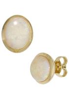 Jobo Paar Ohrstecker, oval 585 Gold mit Opal-Cabochons