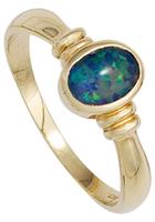 Jobo Goldring, 585 Gold mit Opal-Triplette