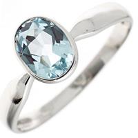 SIGO Damen Ring 925 Sterling Silber 1 Blautopas hellblau blau Silberring