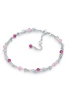 Elli Dames Basic met Kristallen Elegant in 925 Sterling Zilver Roze