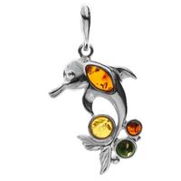 OSTSEE-SCHMUCK Kettenanhänger »Delphin Silber 925/000 Bernstein« (1-tlg)