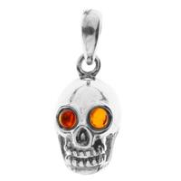 OSTSEE-SCHMUCK Kettenanhänger »Totenkopf Silber 925/000 Bernstein« (1-tlg)