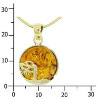 OSTSEE-SCHMUCK Kette mit Anhänger »Windflüchter 16 mm Gold 333/000 Bernstein« (2-tlg)