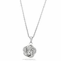 goldmaid Collier Halskette 925 Sterlingsilber Blüte 31 weiße Zirkonia