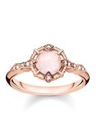 Thomas Sabo Diamantring »Ring Vintage rosa, D_TR0043-925-26-48, 50, 52, 54, 56, 58, 60«, mit Diamanten und Rosenquarz