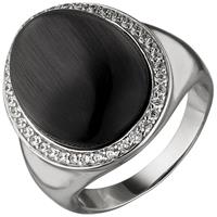 SIGO Damen Ring 925 Sterling Silber 1 Monstein-Imitation 38 Zirkonia Silberring