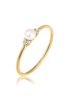 Diamore Diamantring »Verlobung Perle Diamant (0.06 ct) 585 Gelbgold«