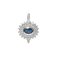 Smart Jewel Silberring »mit Zirkonia und dunkelblauem Kristallstein, Silber 925«