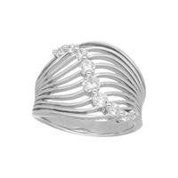 Smart Jewel Silberring »geschwungen mit Zirkonia«
