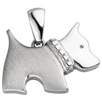 SIGO Anhänger Hund 925 Sterling Silber mattiert Silberanhänger