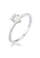 Fingerring »Vintage Zirkonia Kristalle Opal Trend 925 Silber«