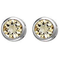 SIGO Ohrstecker 925 Sterling Silber 2 Citrine orange Ohrringe