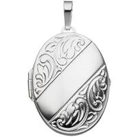 sigo Medaillon oval für 2 Fotos 925 Sterling Silber Anhänger zum Öffnen