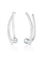 Elli Paar Ohrstecker »Ear Climber Swarovski Kristalle Trend 925 Silber«