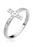 Elli Fingerring »Blogger Kreuz Swarovski Kristalle 925 Silber«