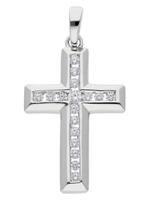 Adelia´s Kettenanhänger »Silber 925 Sterling Silver Kreuz Anhänger«, 925 Sterling Silber mit Zirkonia