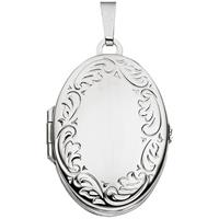 sigo Medaillon oval 925 Sterling Silber rhodiniert Anhänger zum Öffnen