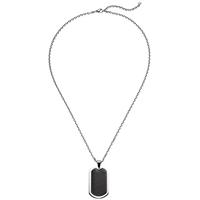 sigo Collier Kette mit Anhänger Edelstahl schwarz beschichtet 55 cm Halskette
