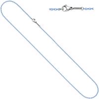 SIGO Rundankerkette Edelstahl blau lackiert 42 cm Kette Halskette Karabiner