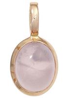 Jobo Kettenanhänger, oval 585 Roségold mit Rosenquarz