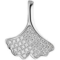 sigo Anhänger Ginko Ginkgo 925 Sterling Silber mit Zirkonia Silberanhänger