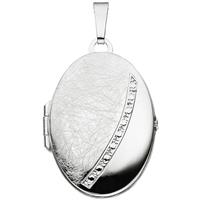 sigo Medaillon oval 925 Sterling Silber eismatt Anhänger zum Öffnen