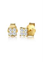 Diamore Paar Ohrstecker »Klassisch Elegant Geo Diamant (0.16 ct) 585 Gelbgold«