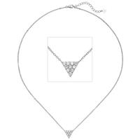 SIGO Collier Kette mit Anhänger Dreieck 925 Silber 10 Zirkonia 46 cm Halskette