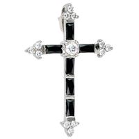 SIGO Anhänger Kreuz 925 Sterling Silber mit Zirkonia Kreuzanhänger Silberkreuz